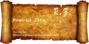 Reményi Zita névjegykártya